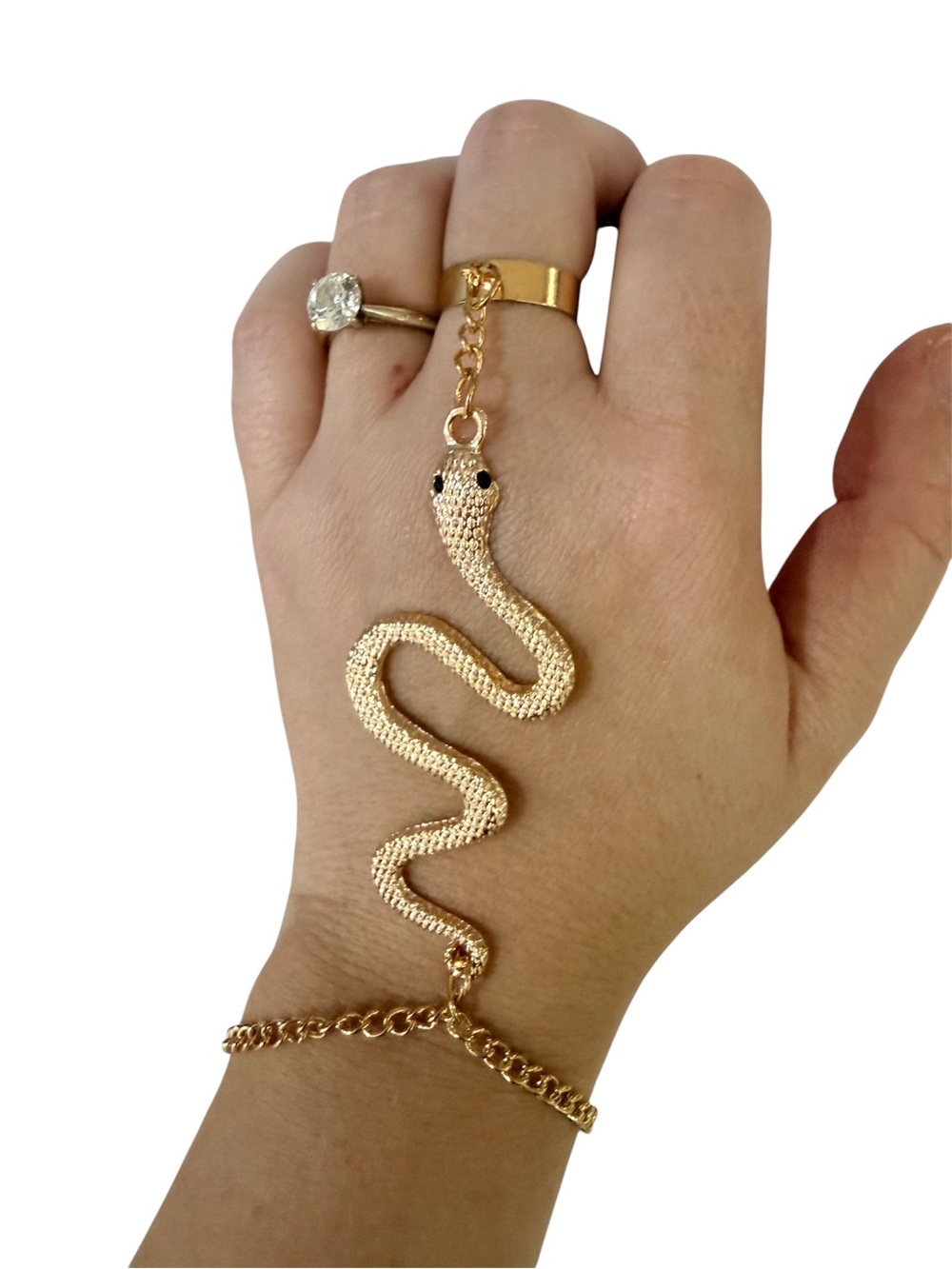 Gold Snake Hand Chain Bracelet